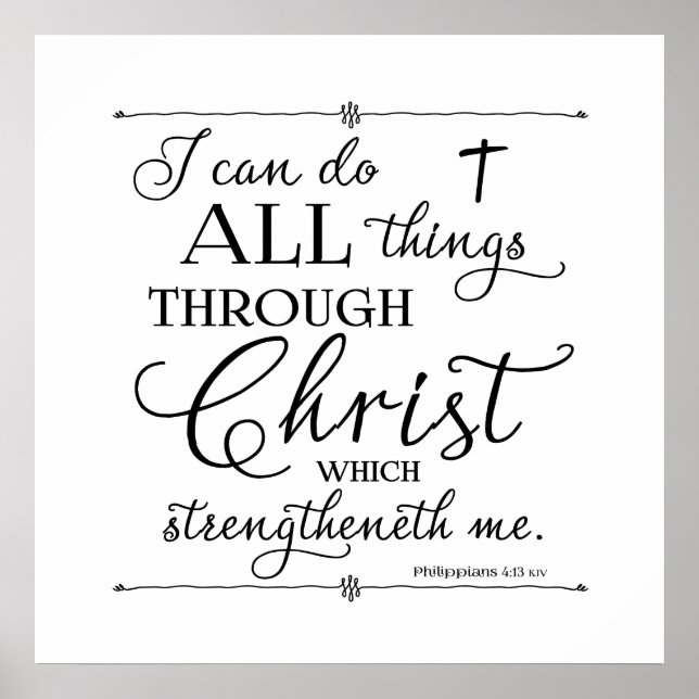 Alles durch Christus - Philipper 4:13 Poster (Vorne)