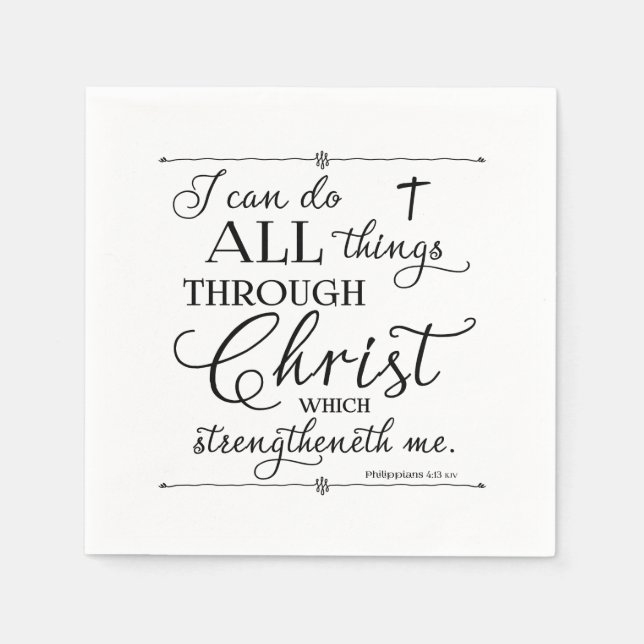 Alles durch Christus - Philipper 4:13 Serviette (Vorderseite)