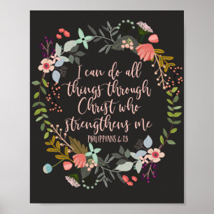 Alles durch Christus Philippians Bibelverse Poster