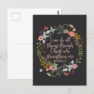 Alles durch Christus Philippians Bibelverse Postkarte