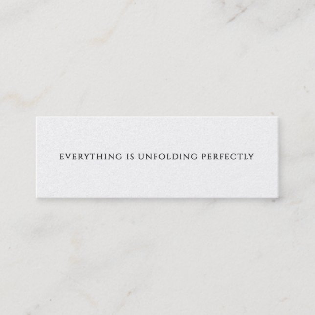 Alles entfaltet sich perfekt Mini-Affirmation Treuekarte (Vorderseite)