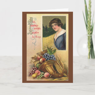 Alles Erntedank, Bounty ist dein. Feiertagskarte