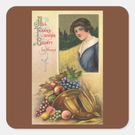 Alles Erntedank, Bounty ist dein. Quadratischer Aufkleber