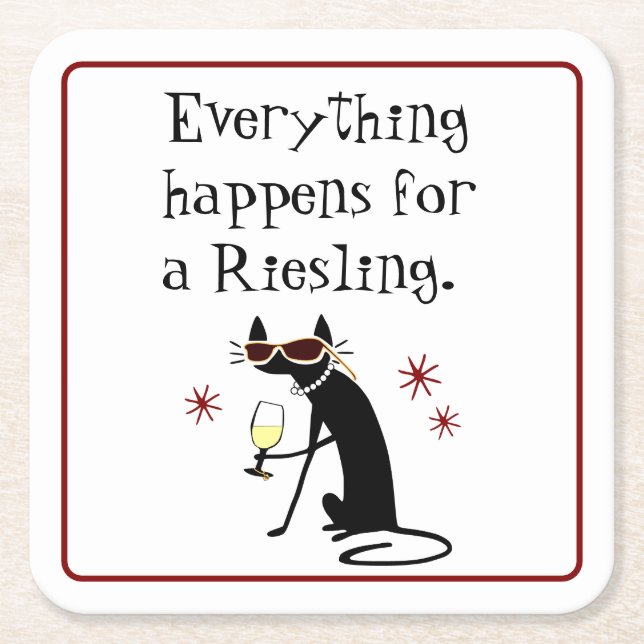 Alles für einen Riesling Wine Pun Rechteckiger Pappuntersetzer (Vorderseite)