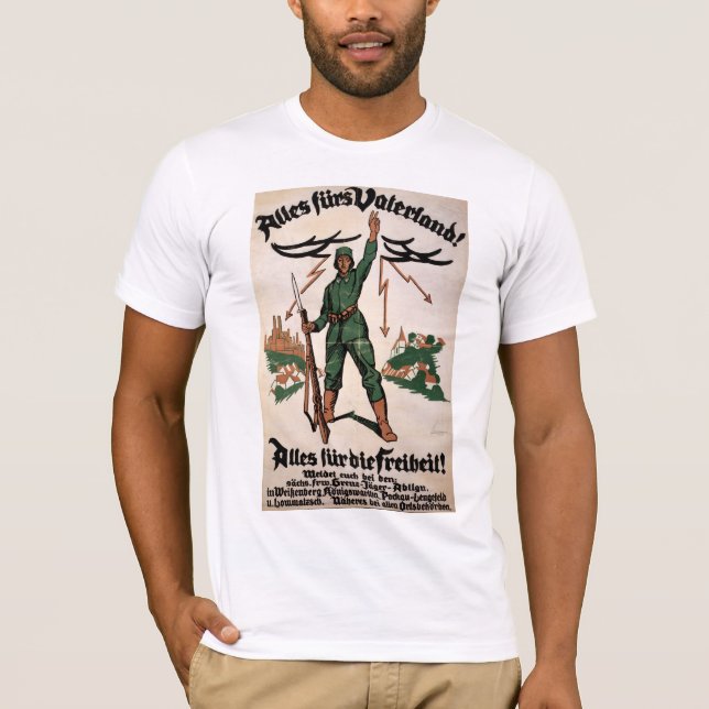 Alles Furs Vaterland WWI Poster T-Shirt (Vorderseite)