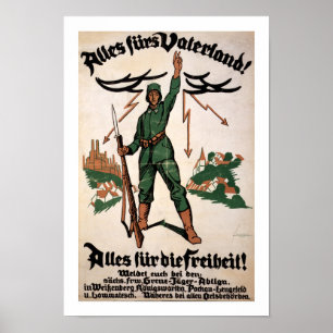 Alles Furs Vaterland WWI Poster (weiß)