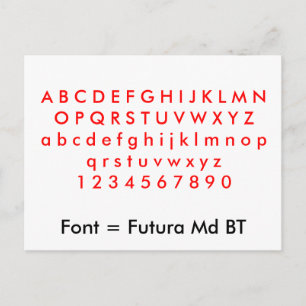 Alles = Futura Md BT alphabet letters, digits Postkarte