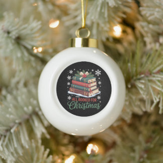 Alles gebucht für Weihnachten Buch Xmas Ferien Les Keramik Kugel-Ornament