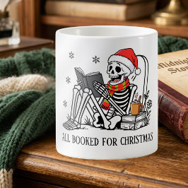 Alles gebucht für Weihnachten Lustiger lesender Sk Kaffeetasse