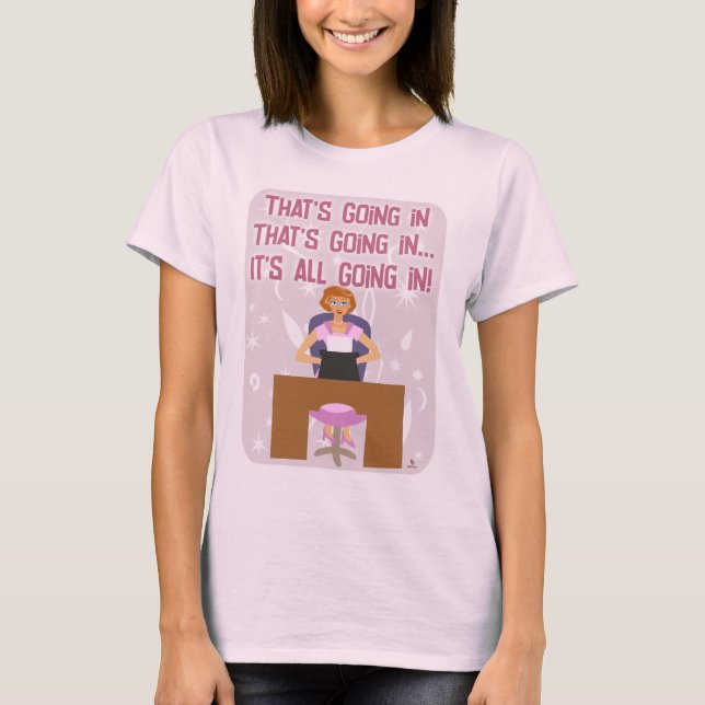 Alles geht in der lustigen Kitschy Hausfrau Autor T-Shirt (Vorderseite)