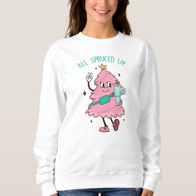 Alles gesprenkelt Bougie Fir Life, Bougie Xmas Tre Sweatshirt (Vorderseite)