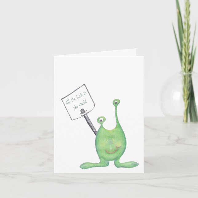 Alles Glück in der Welt Viel Glück Alien Card Karte (Vorderseite)