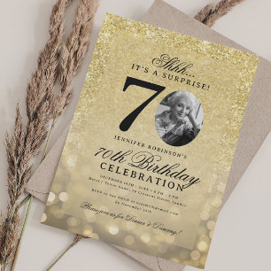 ALLES GOLD ÜBERRASCHUNG Foto Glam 70. Geburtstag  Einladung