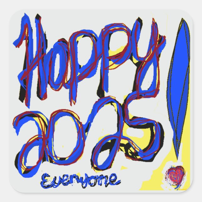 Alles Gute 2025! Quadratischer Aufkleber (Vorderseite)