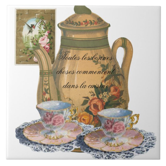 Alles Gute beginnt in der Küche Fliese (Vorderseite)