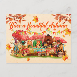 Alles Gute im Herbst. Abbildung. Saisonkarte. Postkarte
