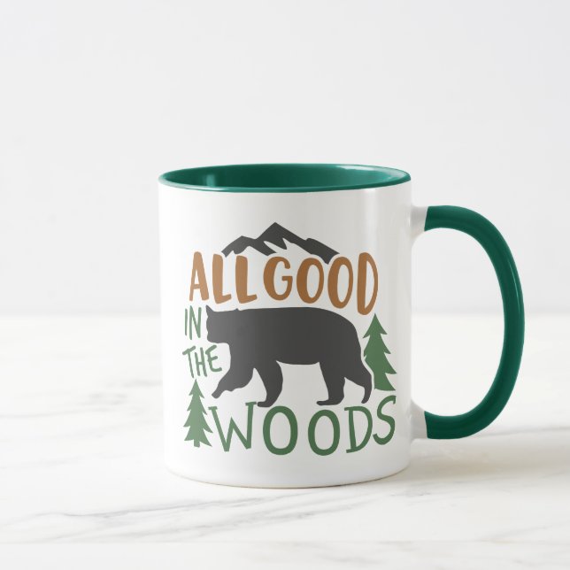 Alles Gute im Wald-Schwarzbär-Camping Tasse (Rechts)