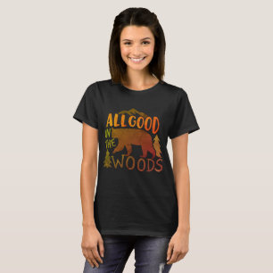 Alles Gute im Wald Schwarzer Bär wandern T-Shirt