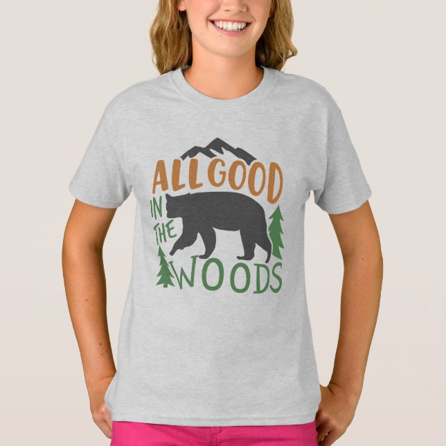 Alles Gute in der Wald Wald Schwarzen Bär Natur T-Shirt (Vorderseite)