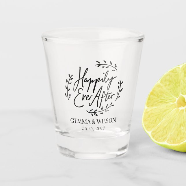 Alles Gute nach Personalisierten Hochzeitsgeschenk Schnapsglas (Vorderseite)