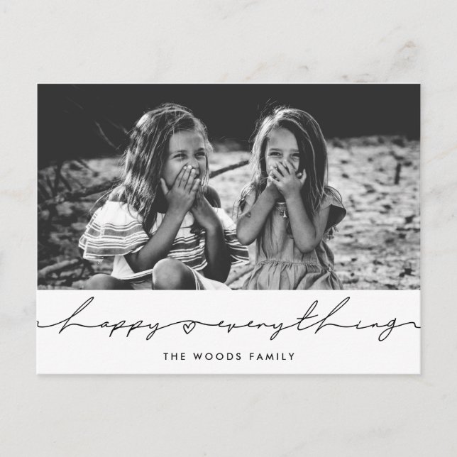 Alles Gute über das moderne, handgeschriebene Holi Postkarte (Vorderseite)