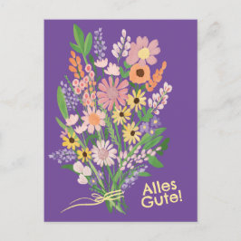 Alles Gute Wildblumen süß Gouache Glückwunsch Postkarte