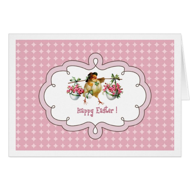 Alles Gute zu Ostern. Grußkarte für Vintage Kick (Vorderseite (Horizontal))