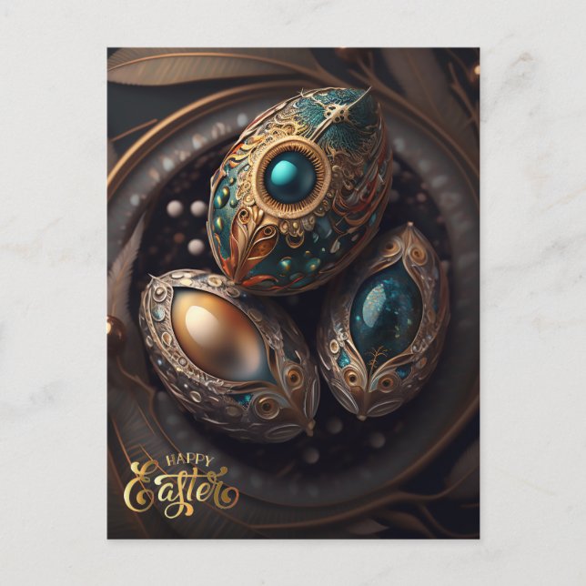 Alles Gute zu Ostern. Magische Ostereier Postkarte (Vorderseite)
