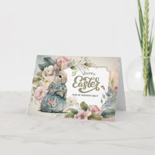 Alles Gute zu Ostern. Niedliches altmodisches Bunn Feiertagskarte