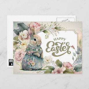 Alles Gute zu Ostern. Niedliches altmodisches Bunn Feiertagspostkarte