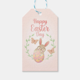 Alles Gute zu Ostern. Osterhase und Schmetterlinge Geschenkanhänger