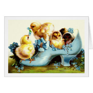 Alles Gute zu Ostern. Vintage Chicks Ostergrußkart