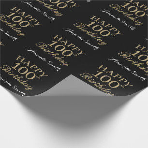 Alles Gute zum 100. Geburtstag Gold Glitzer Wrappi Geschenkpapier