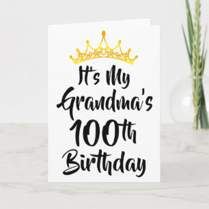 Alles Gute zum 100. Geburtstag Oma Krone Happy 100 Karte