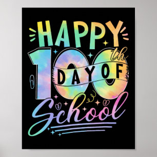 Alles Gute zum 100. Schultag Gefärbte Krawatte 100 Poster