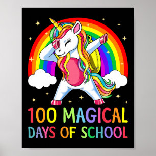 Alles Gute zum 100. Schultag Unicorn 100 magische Poster