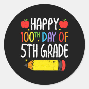Alles Gute zum 100. Tag der fünften Klasse Lehrer Runder Aufkleber