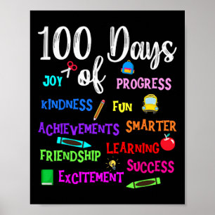 Alles Gute zum 100-tägigen Schullehrer Kindermädch Poster