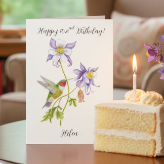 Alles Gute zum 102. Geburtstag Columbine mit Hummi Karte