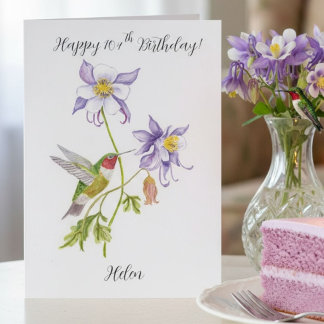 Alles Gute zum 104. Geburtstag Columbine mit Hummi Karte