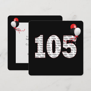 Alles Gute zum 105. Geburtstag Auf Schwarzer Einla Einladung