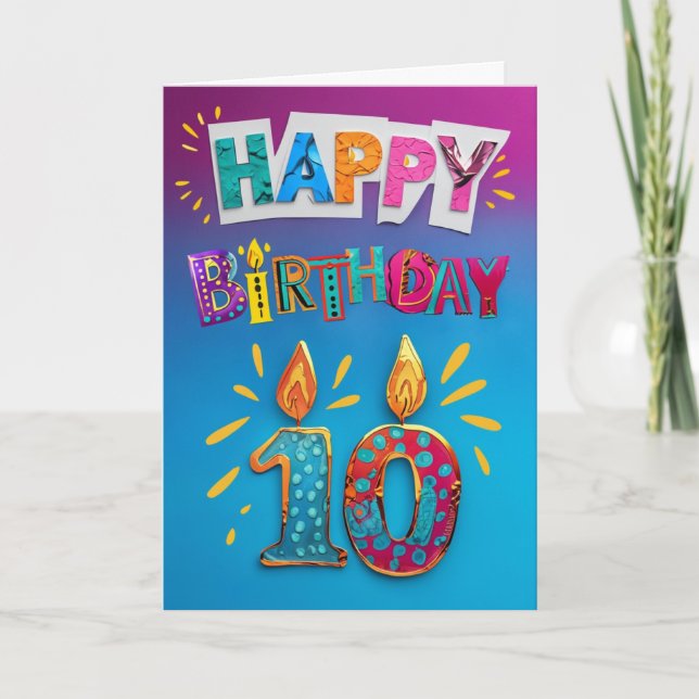 Alles Gute zum 10. Geburtstag Karte (Vorderseite)