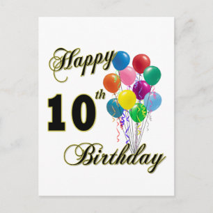 Alles Gute zum 10. Geburtstag und Geburtstagskleid Postkarte