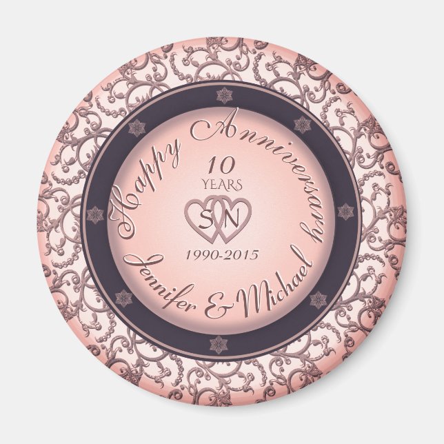 Alles Gute zum 10. Jahrestag Magnet (Vorne)