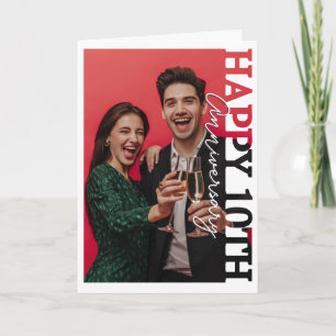 Alles Gute zum 10. silbernen Hochzeitstag Fotokart Dankeskarte