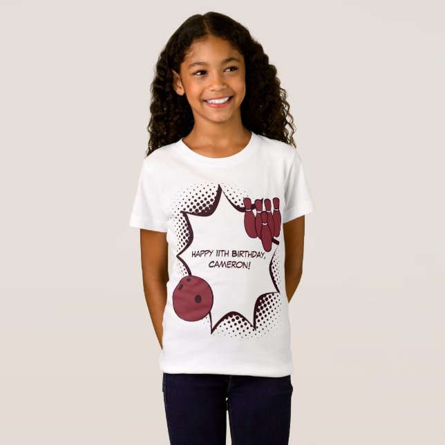 Alles Gute zum 11. Geburtstag Bowling Party T-Shirt (Vorne ganz)