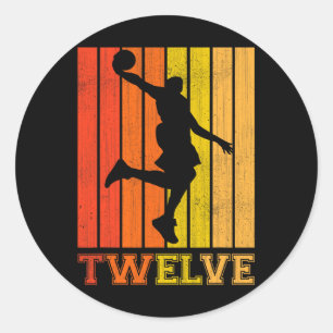 Alles Gute zum 12. Geburtstag Dekorationen für Boy Runder Aufkleber