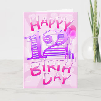 Alles Gute zum 12. Geburtstag Karte