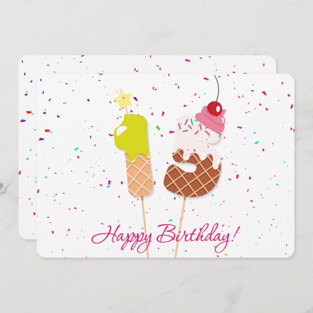 Alles Gute zum 15. Geburtstag Feiertagskarte (Vorne/Hinten)