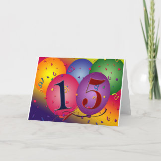 Alles Gute zum 15. Geburtstag Karte